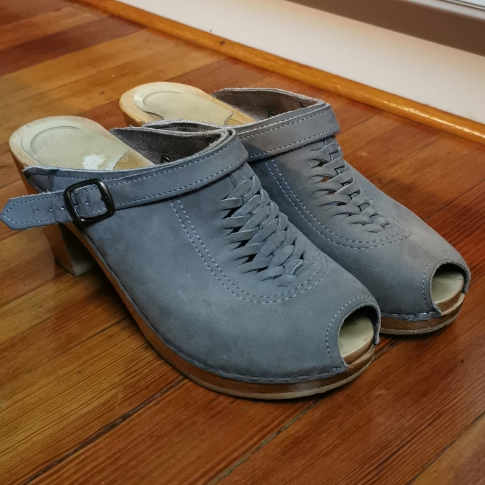 No. 6 Open Toe High Heel Clogs